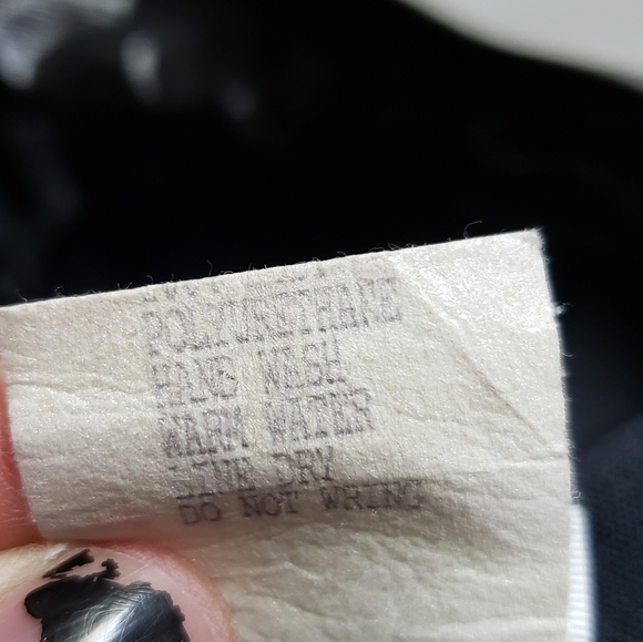 Michi by boule de neige womens large vintage PU high waisted shiny black pants - Picture 11 of 14